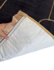 siyah beyaz süngerli kalpli çift seccadesi çantalı tavşan tüyü dokulu 5