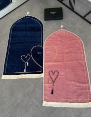 lacivert-pudra isme özel kalpli seccade seti üçgen biyeli 3