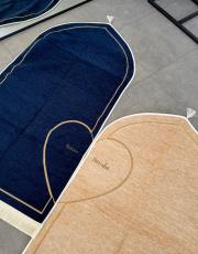 lacivert - bej isme özel kalpli seccade seti üçgen biyeli 3