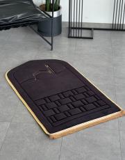 siyah - sarı biyeli ortopedik seccade sultan serisi