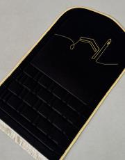 siyah - sarı biyeli ortopedik seccade sultan serisi 6