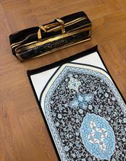 siyah ortopedik seccade etnik desenli 3