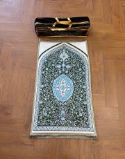 yeşil ortopedik seccade etnik desenli