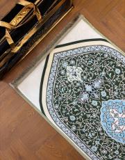 yeşil ortopedik seccade etnik desenli 2