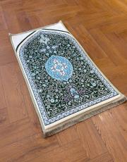 yeşil ortopedik seccade etnik desenli 3