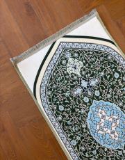 yeşil ortopedik seccade etnik desenli 4