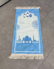 mavi kaymaz taban çocuk seccadesi ramazan temalı