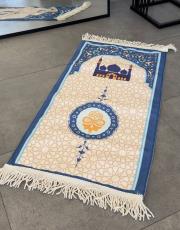 mavi kaymaz taban çocuk seccadesi cami dizayn