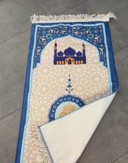 mavi kaymaz taban çocuk seccadesi cami dizayn 3