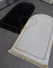 siyah beyaz kalpli çift seccadesi çantalı  süngerli 2