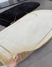 siyah beyaz kalpli çift seccadesi çantalı  süngerli 4