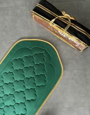 yeşil- gold biyeli ortopedik seccade yadigar serisi 2