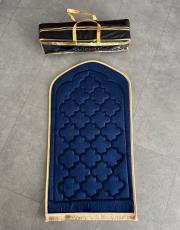 lacivert - sarı biyeli ortopedik seccade yadigar serisi