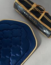 lacivert - sarı biyeli ortopedik seccade yadigar serisi 2