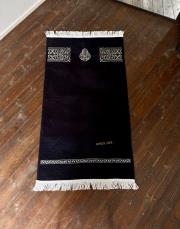 siyah isme özel kabe desenli seccade