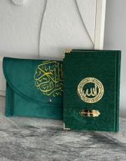 yeşil isme özel kuran seti ( orta boy )