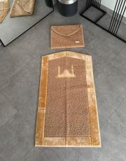 vizon çantalı seccade kabarık peluş kumaşlı cami desenli 2