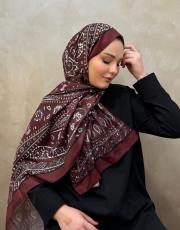 deluxe bordo dubai vual desenli şal