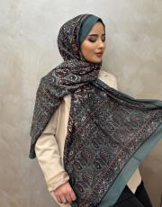 zümrüt yeşili dubai vual desenli şal 2