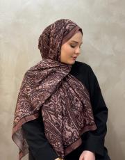 gül kurusu doha vual desenli şal 2