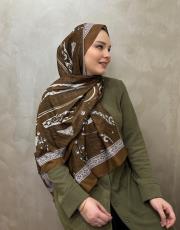 yağ yeşili sharm vual desenli şal 2