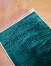 yeşil ortopedik seccade peluş kumaşlı 4