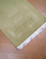 yağ yeşili 2 kaymaz taban tavşan tüyü seccade 2