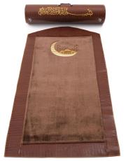 acı kahve çantalı süper lüks seccade - 1