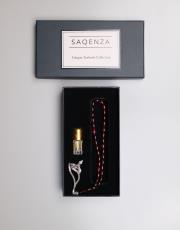 kızıl - baklava desen 7.5 mm  sıkma kehribar 33 lü tesbih ve esans seti ( beyzi )