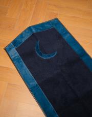 lacivert hilal desenli kabarık peluş seccade 5