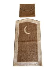 vizon hilal desenli kabarık peluş seccade