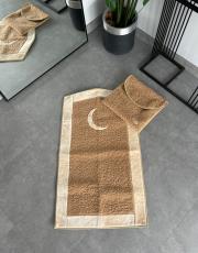 vizon hilal desenli kabarık peluş seccade 2