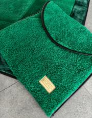 yeşil hilal desenli kabarık peluş seccade 4