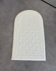 beyaz-beyaz biyeli ortopedik seccade mihrap dizayn 4