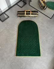 yeşil - gold biyeli ortopedik seccade mihrap dizayn