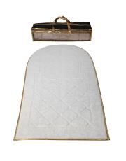 beyaz - gold biyeli ortopedik seccade mihrap dizayn 4