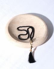 siyah inci tesbih vavlı püsküllü