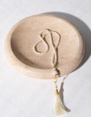 ekru inci tesbih vavlı püsküllü