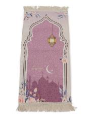 cami silüetli pembe isme özel çocuk seccadesi