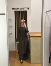 acı kahve tensel pileli uzun takım 4