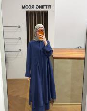 lacivert tensel pileli uzun takım 3