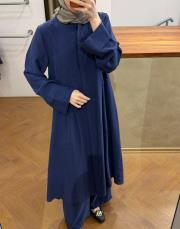 lacivert tensel pileli uzun takım 4