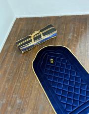 lacivert - sarı biyeli ortopedik seccade tevazu serisi 3