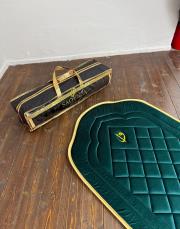 yeşil - gold biyeli ortopedik seccade tevazu serisi 3