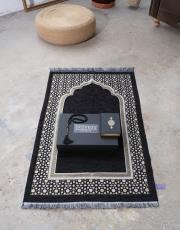 siyah şönil seccade seti  yaldız 2029 2