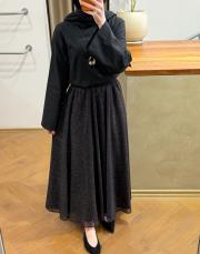 leopar şifon pamuk astarlı etek 2