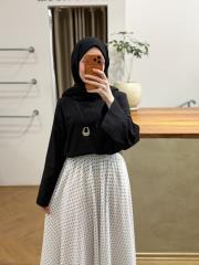 beyaz şifon pamuk astarlı etek 3