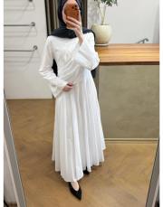 beyaz pamuklu kemer detaylı takım 2