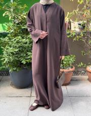 kahve tensel v yaka abaya