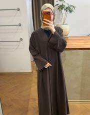 kahve tensel v yaka abaya 3